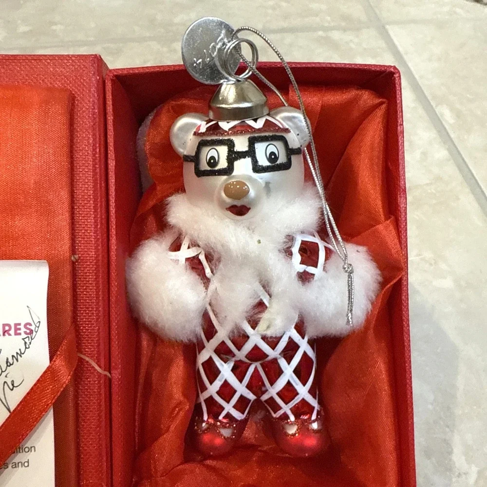2014 St Jude Limited‎ Swarovski Elements Red White Bear Signed 320/400 & Box